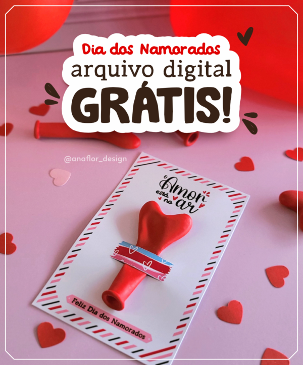 GRÁTIS | Arquivo Card para Bexiga Coração